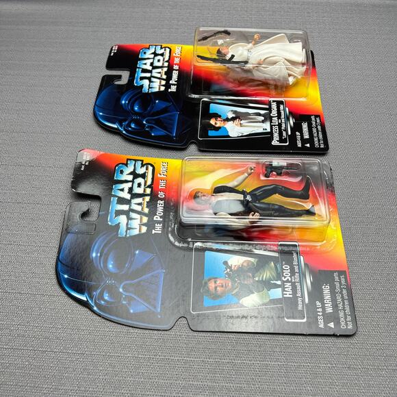 Kenner 1995 Star Wars The Power o/t Force Han Solo & Princess Leia Organa - Picture 5 of 6
